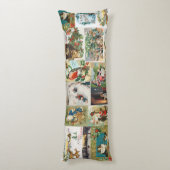 Vintage Kerstmis Antiek Collage Lichaamskussen (Achterkant (Verticaal))