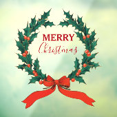 Vintage Kerstmis Berry Wreath Holiday Raamsticker (Vel 3)