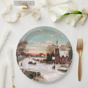 Vintage kerstmis Borden Papieren Bordje