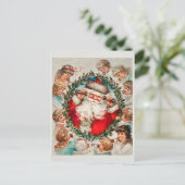 Vintage Kerstmis Briefkaart (Staand voorkant)