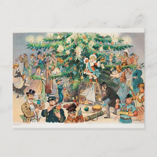 Vintage Kerstmis Briefkaart (Voorkant)