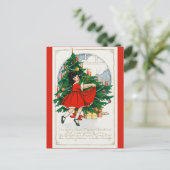 Vintage Kerstmis Briefkaart (Staand voorkant)