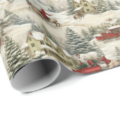 Vintage Kerstmis Cadeaupapier (Rol Hoek)