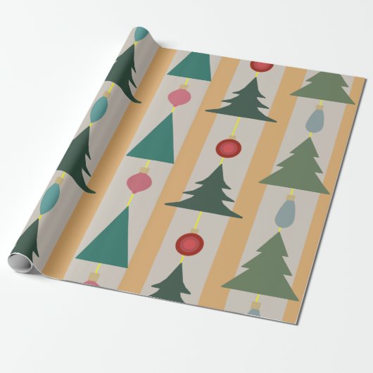 Vintage Kerstmis Cadeaupapier (Uitgerold)