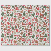 Vintage Kerstmis Cadeaupapier (Vlak)