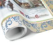 Vintage Kerstmis Cadeaupapier (Rol Hoek)