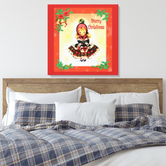 Vintage Kerstmis Canvas Afdruk (Insitu (Slaapkamer))