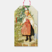 Vintage Kerstmis Carl Larsson Zweeds Cadeaulabel (Voorkant)