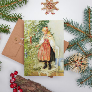 Vintage Kerstmis Carl Larsson Zweeds Feestdagenkaart