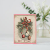 Vintage Kerstmis Charm Kaart (Staand voorkant)