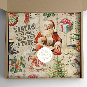 Vintage Kerstmis Collage Decoupage Tissuepapier