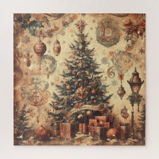 Vintage Kerstmis Collage Puzzel Legpuzzel (Verticaal)