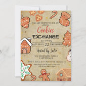 Vintage Kerstmis Cookie Exchange Kerstfeest Kaart (Voorkant)
