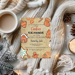 Vintage Kerstmis Cookie Exchange Kerstfeest Kaart
