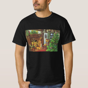 Vintage Kerstmis, Cozy Log Cabin met Fireplace T-shirt