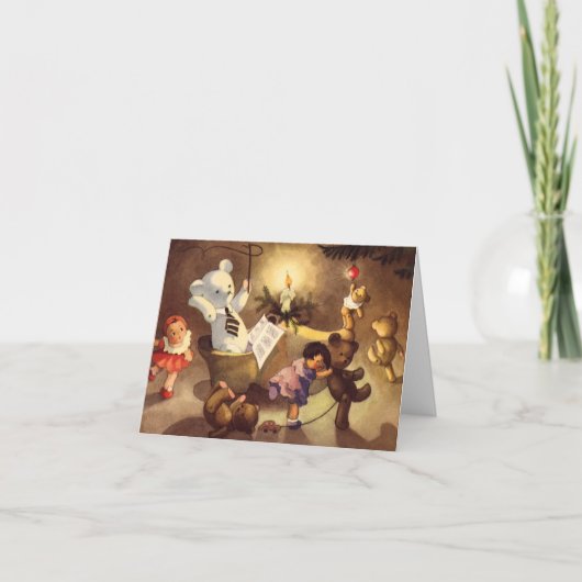 Vintage Kerstmis Dank u Bedankkaart (Voorkant)