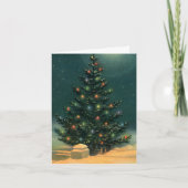 Vintage Kerstmis Dank u Bedankkaart (Voorkant)