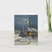 Vintage Kerstmis Dank u Bedankkaart (Voorkant)