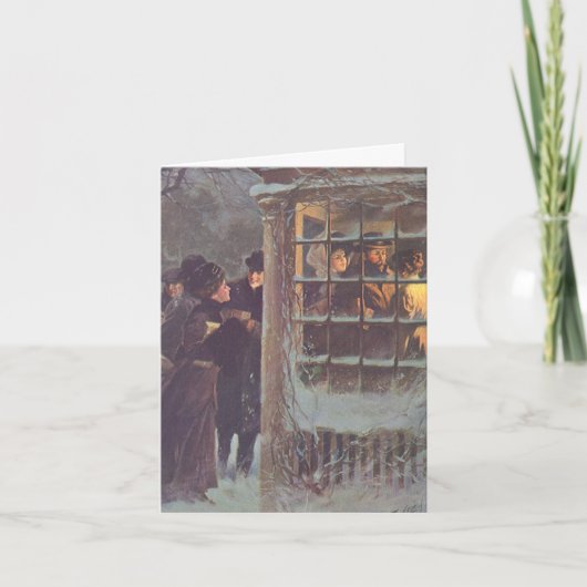 Vintage Kerstmis Dank u Bedankkaart (Voorkant)