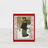 Vintage Kerstmis Dank u Bedankkaart (Voorkant)