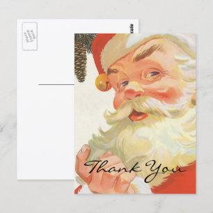 Vintage Kerstmis Dank u Briefkaart