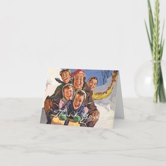 Vintage Kerstmis Dank u Feestdagen Kaart (Voorkant)