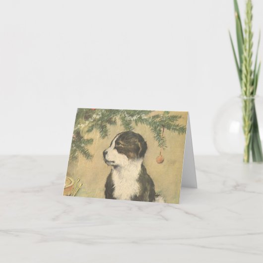 Vintage Kerstmis Dank u Feestdagen Kaart (Voorkant)