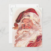 Vintage Kerstmis de Kerstman Feestdagenkaart (Voorkant / Achterkant)
