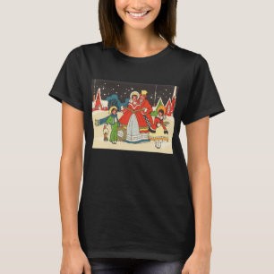 Vintage Kerstmis, een familie die muziek zingt T-shirt