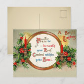 Vintage Kerstmis - Een heldere Kerstmis Feestdagenkaart (Voorkant / Achterkant)