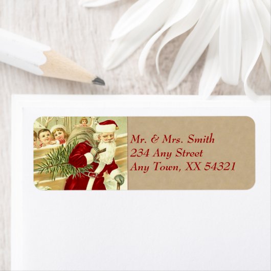 Vintage Kerstmis Etiket (Insitu)