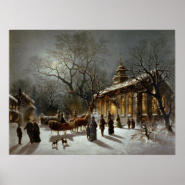 Vintage kerstmis Eve Archiprint Poster