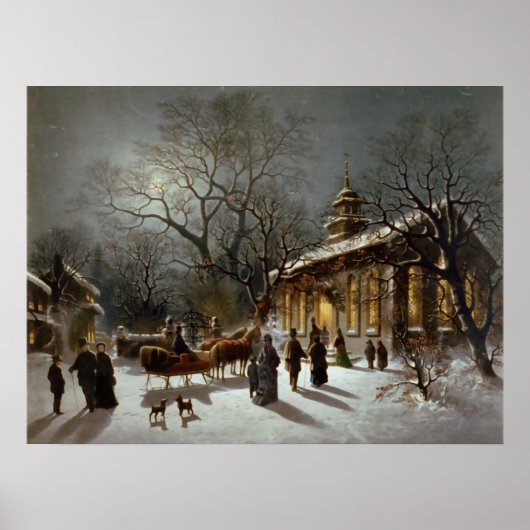 Vintage kerstmis Eve Archiprint Poster (Voorkant)