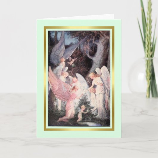 Vintage Kerstmis Feestdagen Kaart (Voorkant)