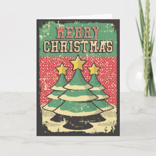 Vintage Kerstmis Feestdagen Kaart