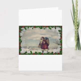 Vintage Kerstmis Feestdagen Kaart