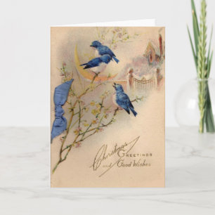 Vintage Kerstmis Feestdagen Kaart