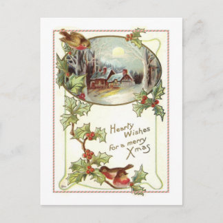 Vintage Kerstmis Feestdagenkaart