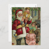 Vintage Kerstmis Feestdagenkaart (Voorkant / Achterkant)