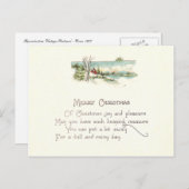 Vintage Kerstmis Feestdagenkaart (Voorkant / Achterkant)