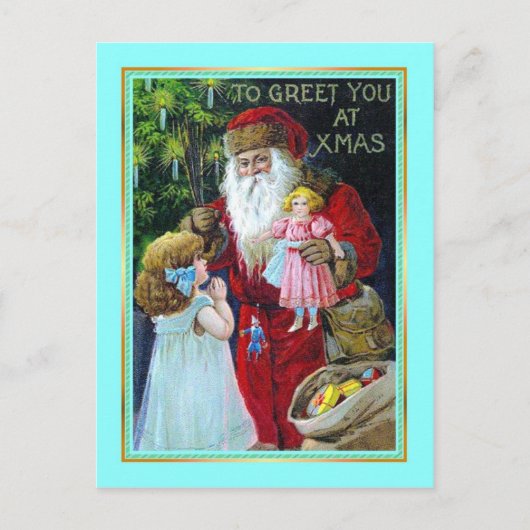 Vintage Kerstmis Feestdagenkaart (Voorkant)