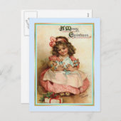 Vintage Kerstmis Feestdagenkaart (Voorkant / Achterkant)