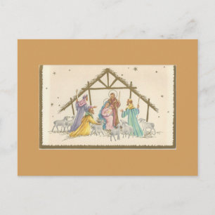 Vintage kerstmis feestdagenkaart