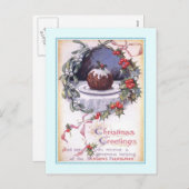 Vintage Kerstmis Feestdagenkaart (Voorkant / Achterkant)