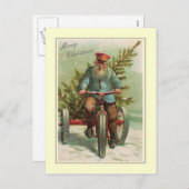 Vintage Kerstmis Feestdagenkaart (Voorkant / Achterkant)