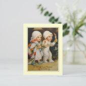 Vintage Kerstmis Feestdagenkaart (Staand voorkant)