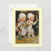 Vintage Kerstmis Feestdagenkaart (Voorkant / Achterkant)