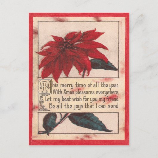 Vintage Kerstmis Feestdagenkaart (Voorkant)