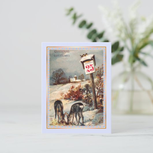 Vintage Kerstmis Feestdagenkaart (Staand voorkant)