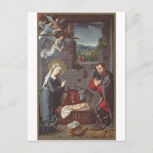 Vintage kerstmis feestdagenkaart (Voorkant)